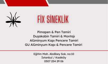 FİX Sineklik imalatı, Pimapen ve Pen tamiri, Duşakabin tamiri,GU 